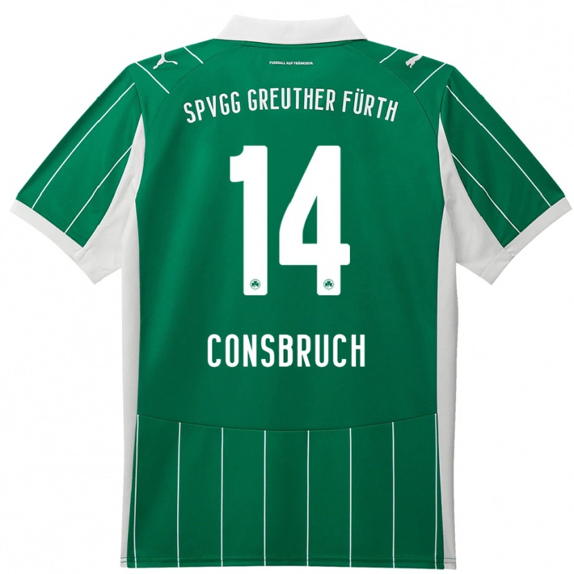 Danxen Criança Camisola Jomaine Consbruch #14 Verde Branco Alternativa 2025/26 Camisa Brasil