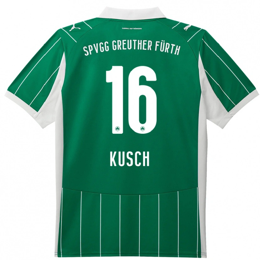 Danxen Criança Camisola Paul Kusch #16 Verde Branco Alternativa 2025/26 Camisa Brasil