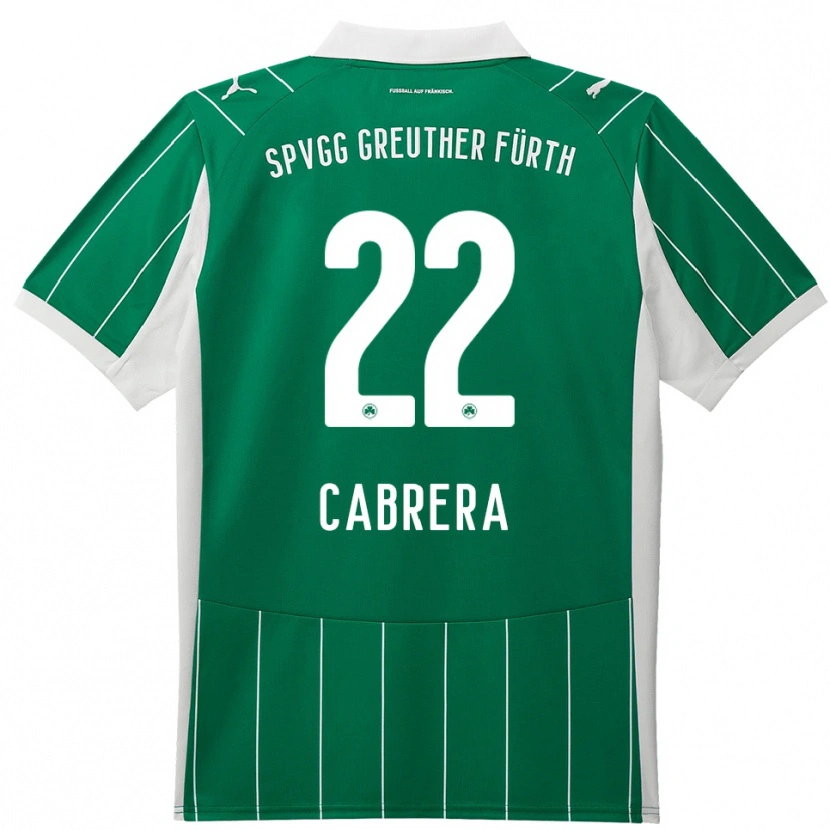 Danxen Criança Camisola Juan Cabrera #22 Verde Branco Alternativa 2025/26 Camisa Brasil