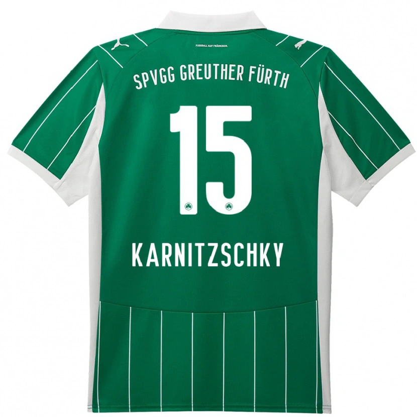 Danxen Criança Camisola Nick Karnitzschky #15 Verde Branco Alternativa 2025/26 Camisa Brasil