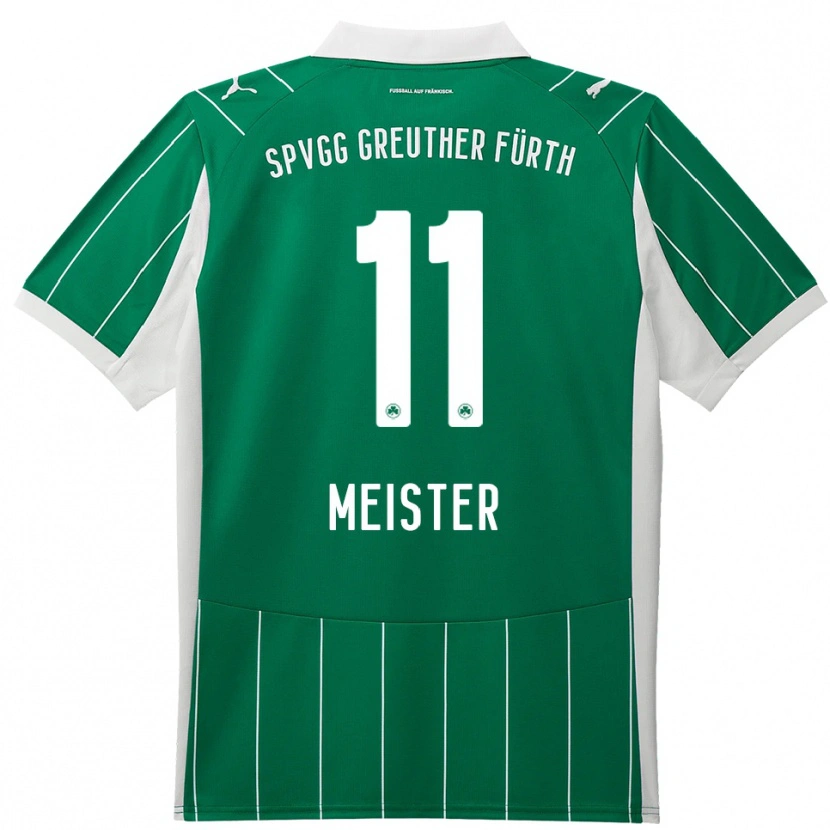 Danxen Criança Camisola Christoph Meister #11 Verde Branco Alternativa 2025/26 Camisa Brasil