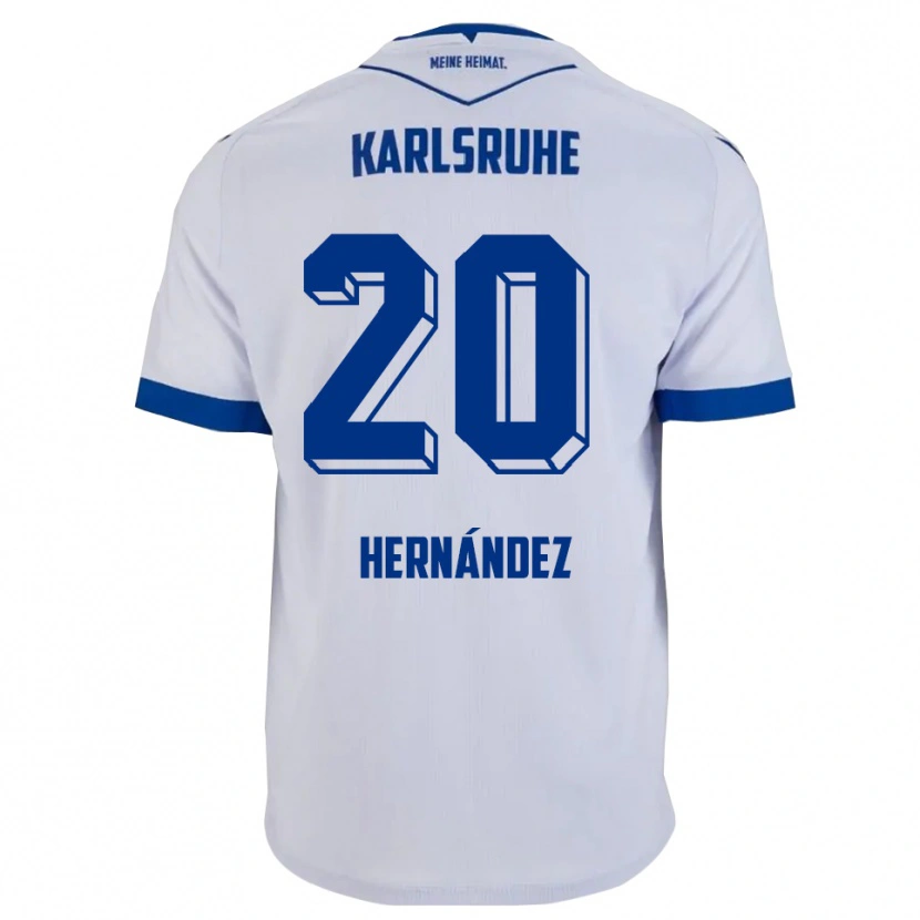 Danxen Criança Camisola Marco Hernández #20 Branco Azul Alternativa 2025/26 Camisa Brasil