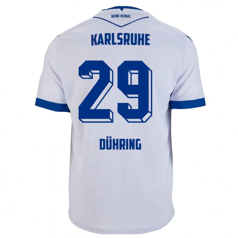 Danxen Criança Camisola Niclas Dühring #29 Branco Azul Alternativa 2025/26 Camisa Brasil