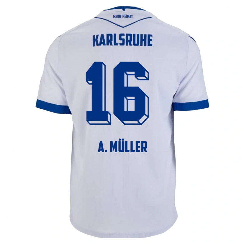 Danxen Criança Camisola Andreas Müller #16 Branco Azul Alternativa 2025/26 Camisa Brasil