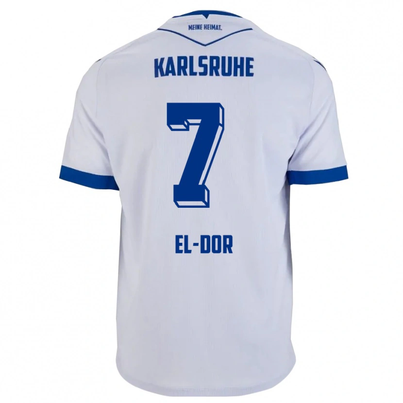 Danxen Criança Camisola Bassem El-Dor #7 Branco Azul Alternativa 2025/26 Camisa Brasil