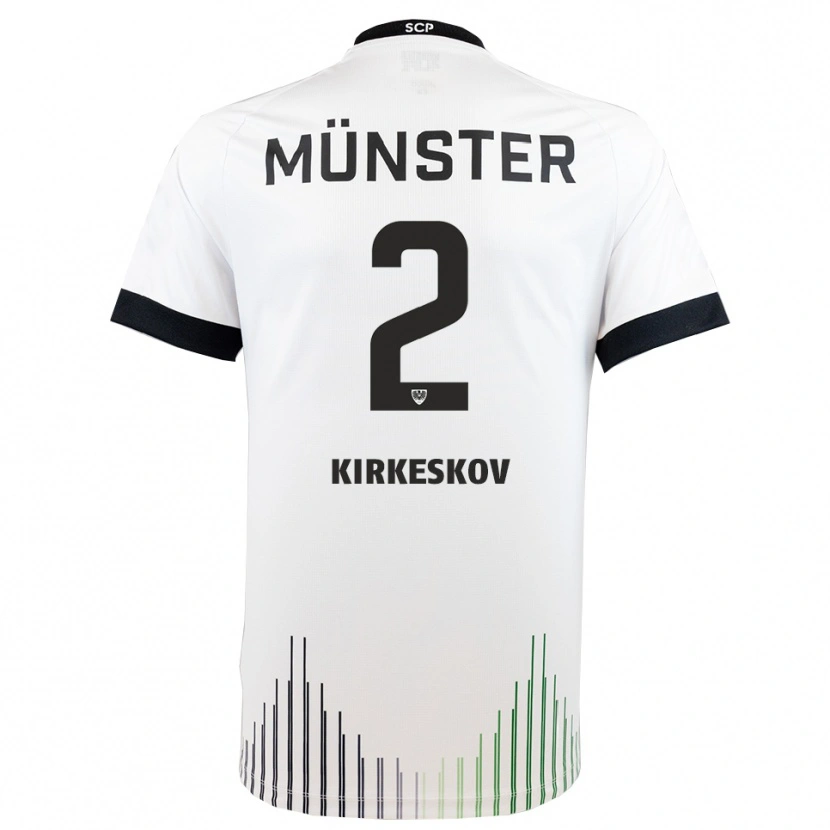 Danxen Criança Camisola Mikkel Kirkeskov #2 Branco Preto Alternativa 2025/26 Camisa Brasil