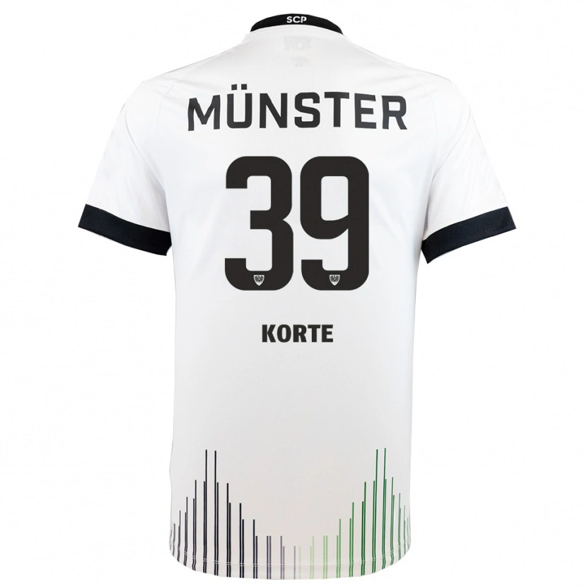 Danxen Criança Camisola Jakob Korte #39 Branco Preto Alternativa 2025/26 Camisa Brasil