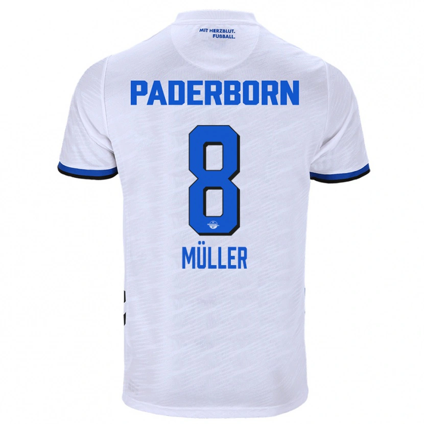 Danxen Criança Camisola Carlos Müller #8 Branco Azul Alternativa 2025/26 Camisa Brasil