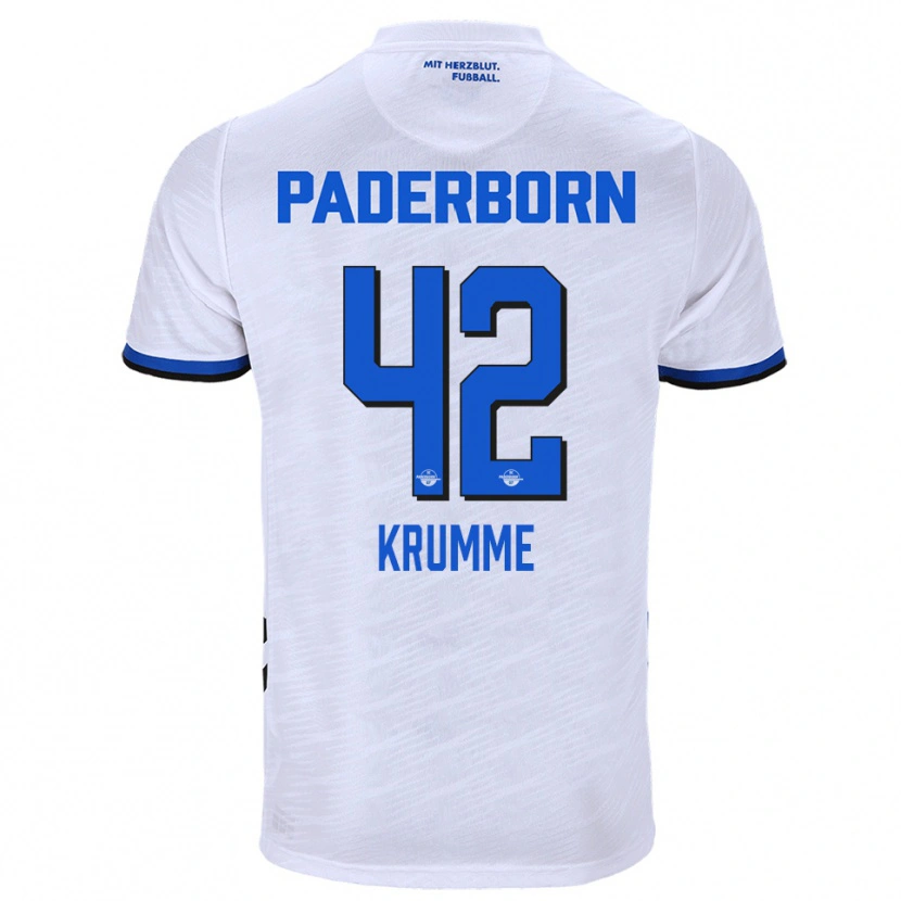 Danxen Criança Camisola Kevin Krumme #42 Branco Azul Alternativa 2025/26 Camisa Brasil