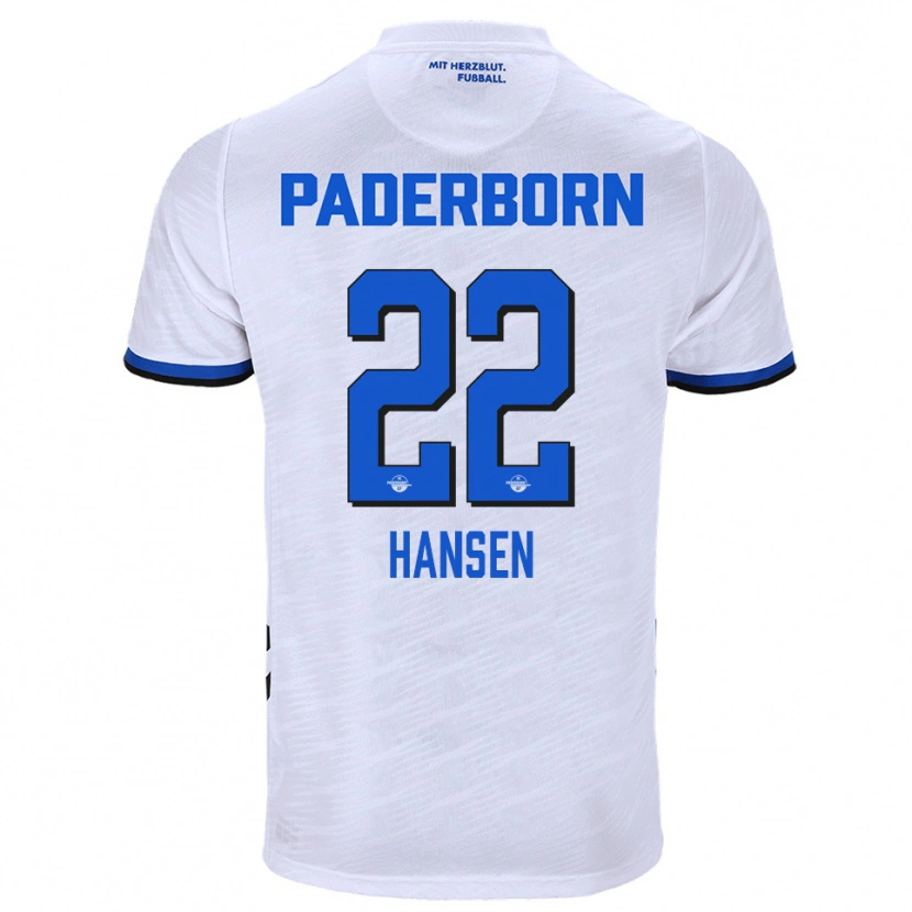 Danxen Criança Camisola Mattes Hansen #22 Branco Azul Alternativa 2025/26 Camisa Brasil