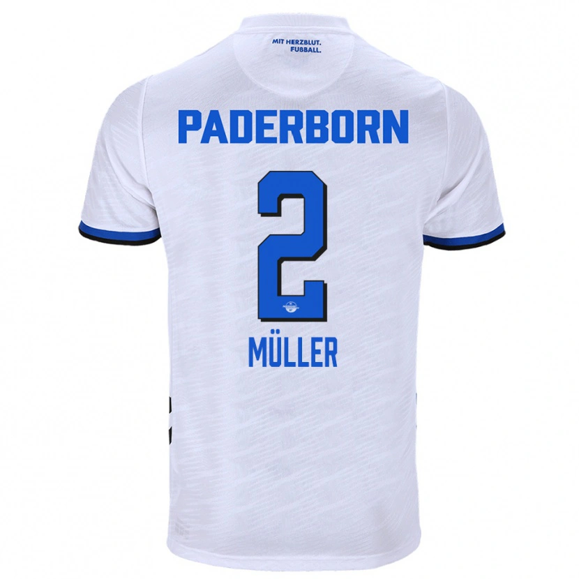 Danxen Criança Camisola Ruben Müller #2 Branco Azul Alternativa 2025/26 Camisa Brasil
