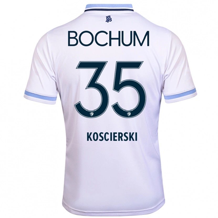 Danxen Criança Camisola Kacper Koscierski #35 Branco Azul Celeste Alternativa 2025/26 Camisa Brasil