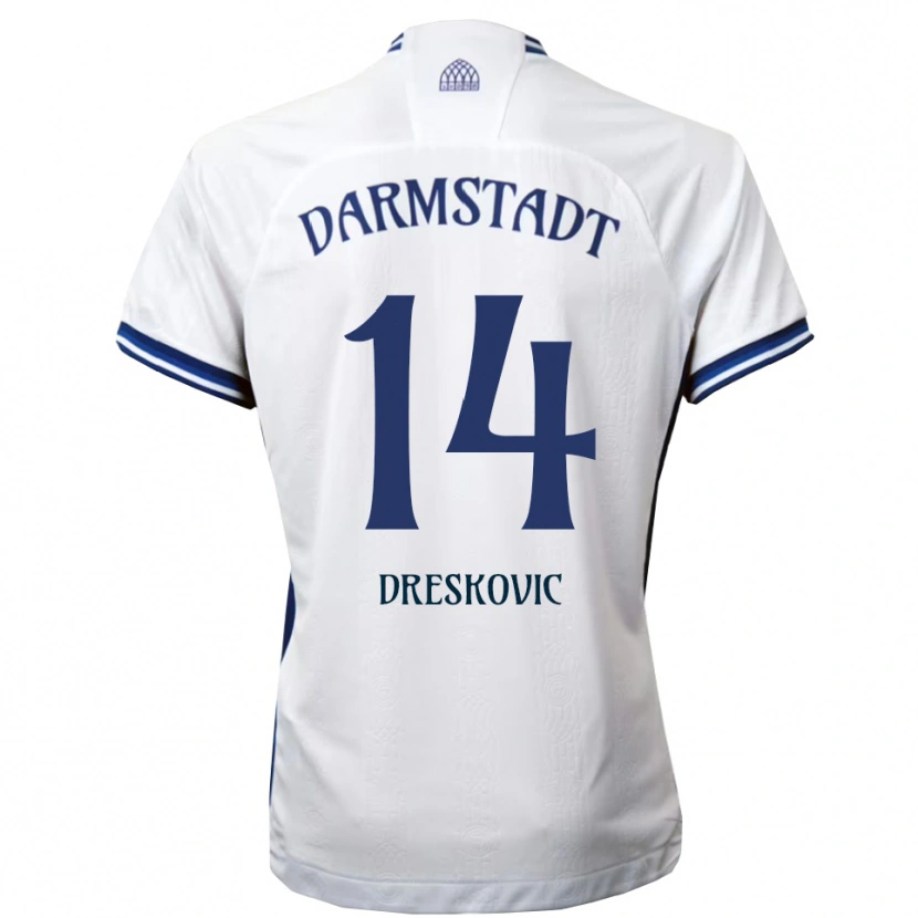 Danxen Criança Camisola Meldin Dreskovic #14 Branco Azul Alternativa 2025/26 Camisa Brasil