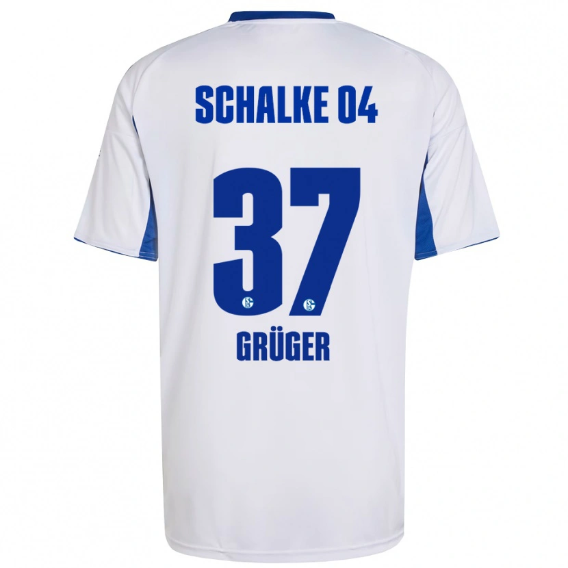 Danxen Criança Camisola Max Grüger #37 Branco Azul Alternativa 2025/26 Camisa Brasil