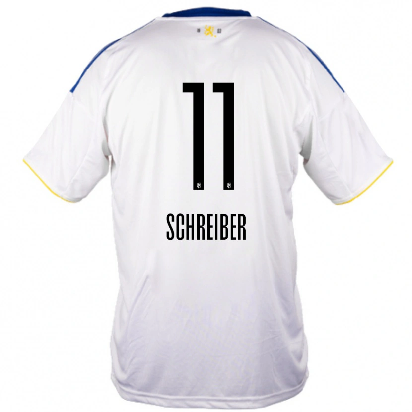 Danxen Criança Camisola Colin Schreiber #11 Branco Azul Amarelo Alternativa 2025/26 Camisa Brasil