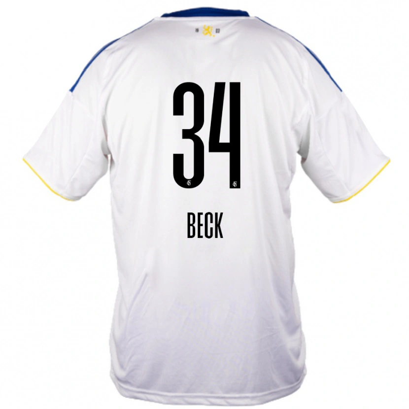 Danxen Criança Camisola Luis Beck #34 Branco Azul Amarelo Alternativa 2025/26 Camisa Brasil