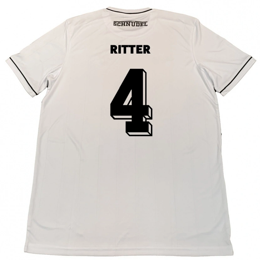 Danxen Criança Camisola David Ritter #4 Branco Preto Alternativa 2025/26 Camisa Brasil