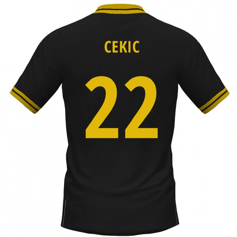 Danxen Criança Camisola Adnan Cekic #22 Preto Amarelo Alternativa 2025/26 Camisa Brasil