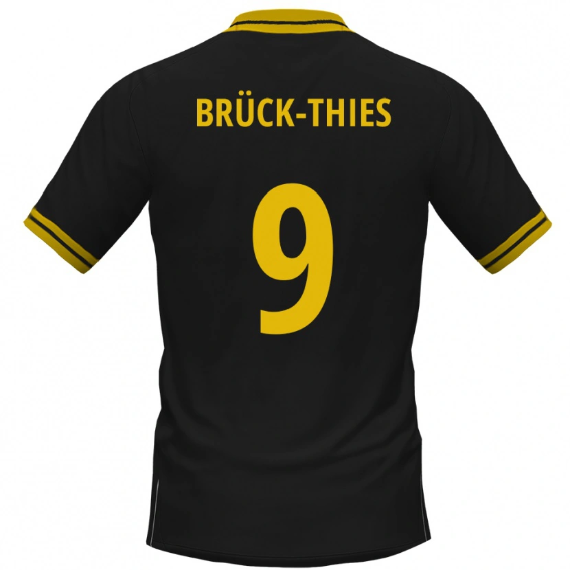 Danxen Criança Camisola Frederik Brück-Thies #9 Preto Amarelo Alternativa 2025/26 Camisa Brasil
