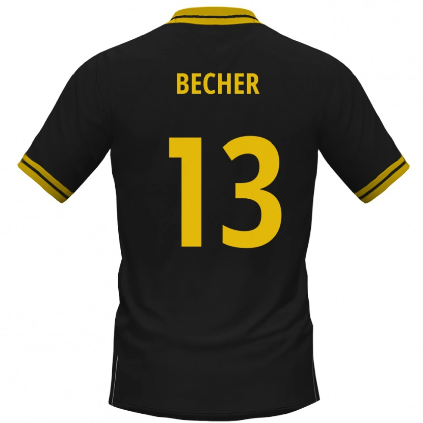 Danxen Criança Camisola Kjell Becher #13 Preto Amarelo Alternativa 2025/26 Camisa Brasil