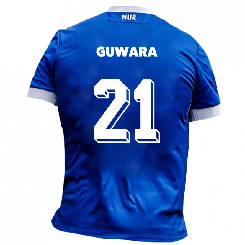 Danxen Criança Camisola Leon Guwara #21 Azul Branco Alternativa 2025/26 Camisa Brasil