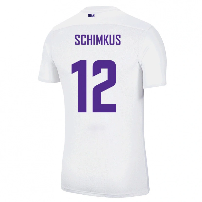 Danxen Criança Camisola Lukas Schimkus #12 Branco Verde Alternativa 2025/26 Camisa Brasil