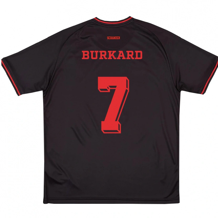 Danxen Criança Camisola Nadja Burkard #7 Preto Vermelho Branco Alternativa 2025/26 Camisa Brasil
