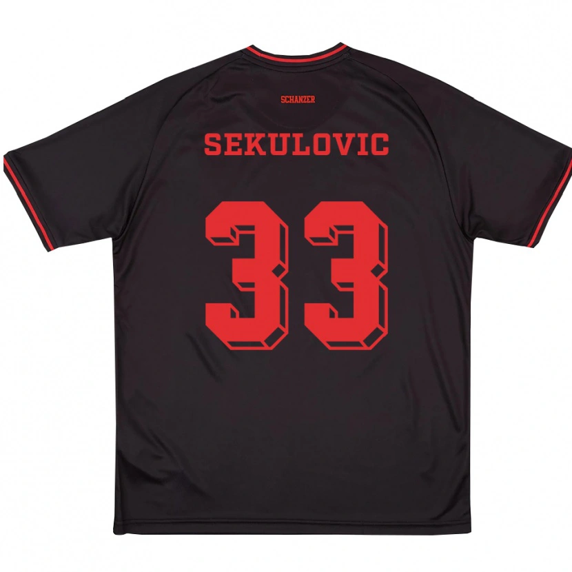 Danxen Criança Camisola Davide-Danilo Sekulovic #33 Preto Vermelho Branco Alternativa 2025/26 Camisa Brasil