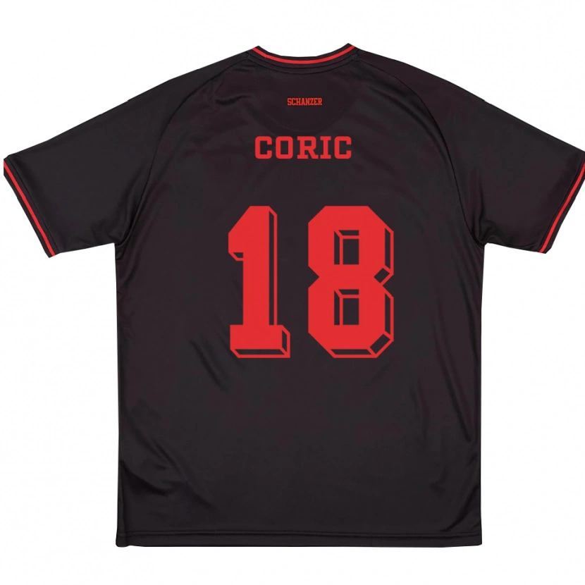Danxen Criança Camisola Damian Coric #18 Preto Vermelho Branco Alternativa 2025/26 Camisa Brasil