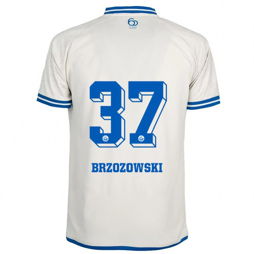 Danxen Criança Camisola Milosz Brzozowski #37 Branco Azul Alternativa 2025/26 Camisa Brasil