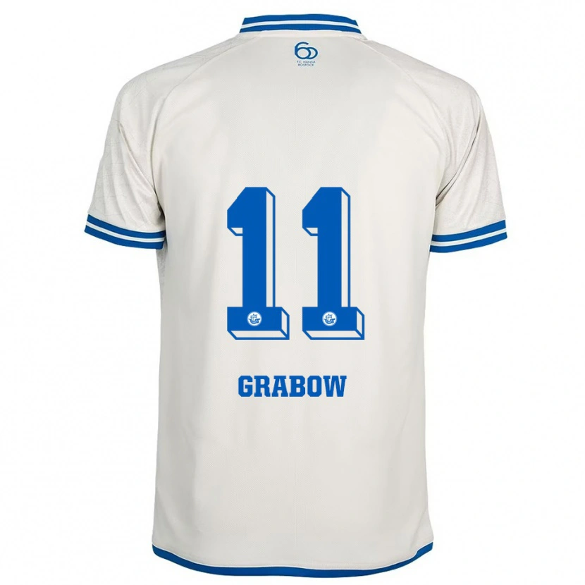 Danxen Criança Camisola Georg Grabow #11 Branco Azul Alternativa 2025/26 Camisa Brasil