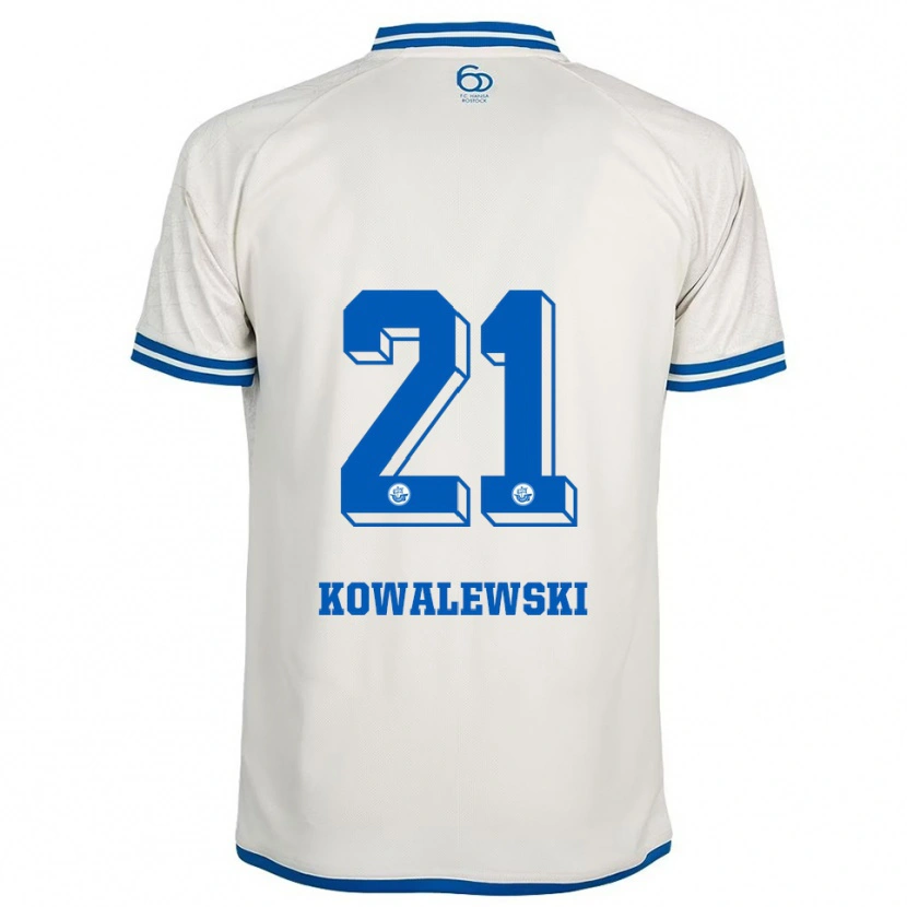 Danxen Criança Camisola Oskar Kowalewski #21 Branco Azul Alternativa 2025/26 Camisa Brasil