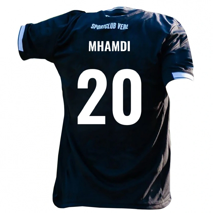 Danxen Criança Camisola Oualid Mhamdi #20 Preto Branco Alternativa 2025/26 Camisa Brasil