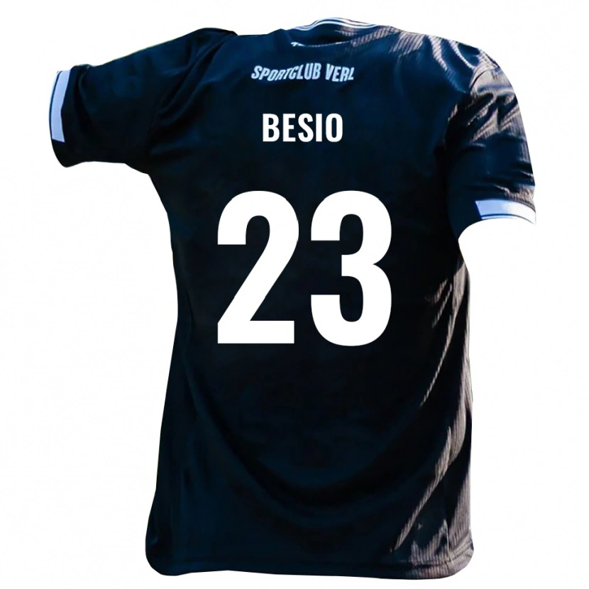 Danxen Criança Camisola Alessio Besio #23 Preto Branco Alternativa 2025/26 Camisa Brasil