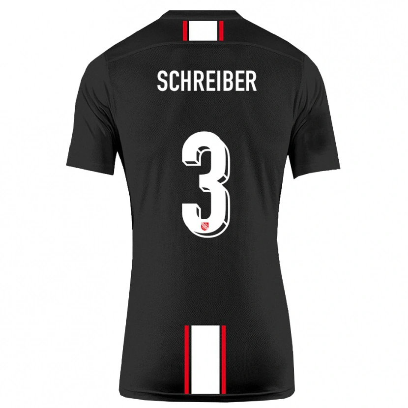 Danxen Criança Camisola David Schreiber #3 Preto Branco Alternativa 2025/26 Camisa Brasil