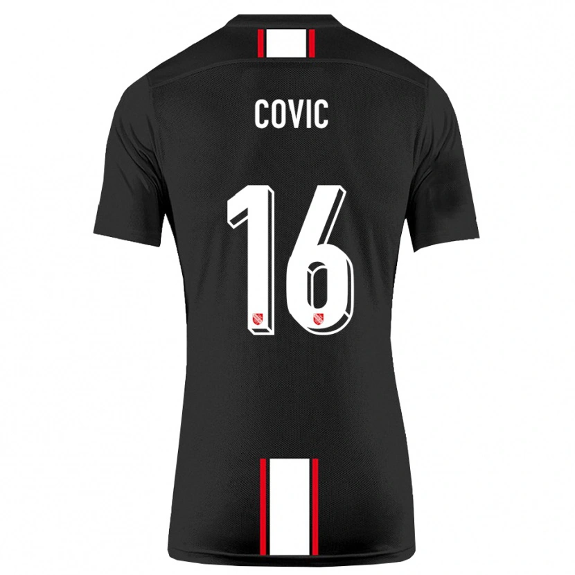 Danxen Criança Camisola Rayen Covic #16 Preto Branco Alternativa 2025/26 Camisa Brasil