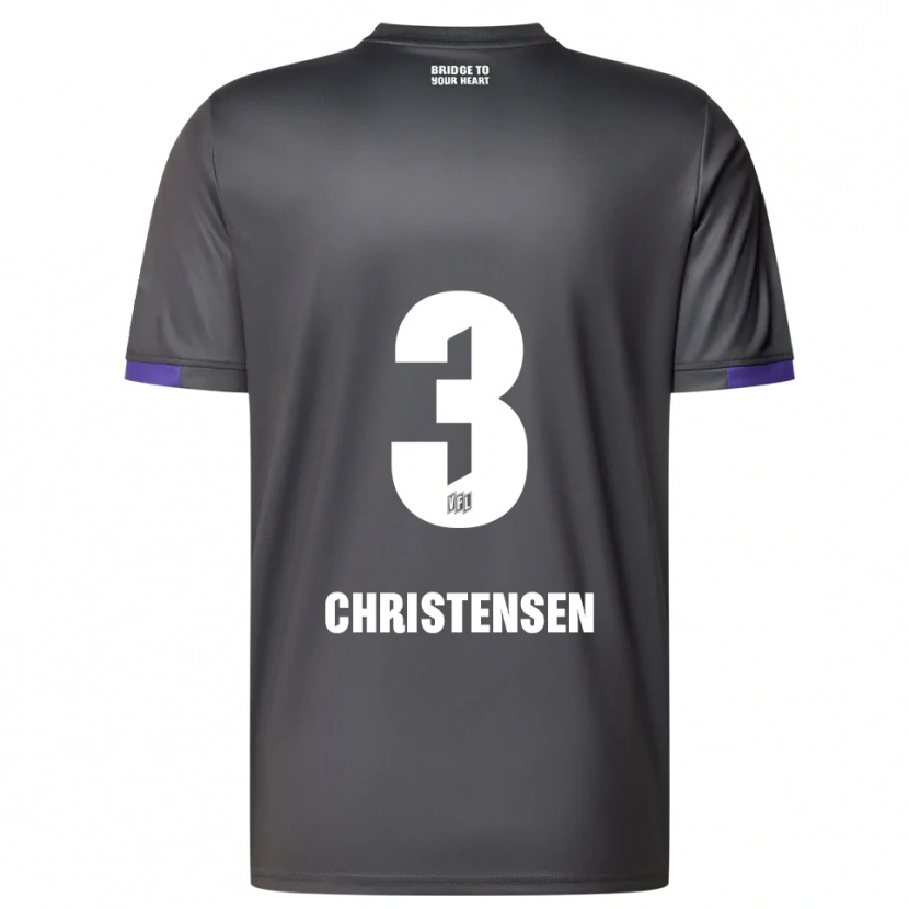 Danxen Criança Camisola Frederik Christensen #3 Cinzento Roxo Alternativa 2025/26 Camisa Brasil