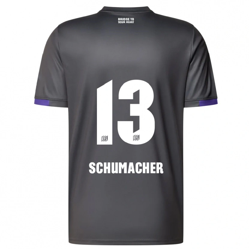 Danxen Criança Camisola Kevin Schumacher #13 Cinzento Roxo Alternativa 2025/26 Camisa Brasil