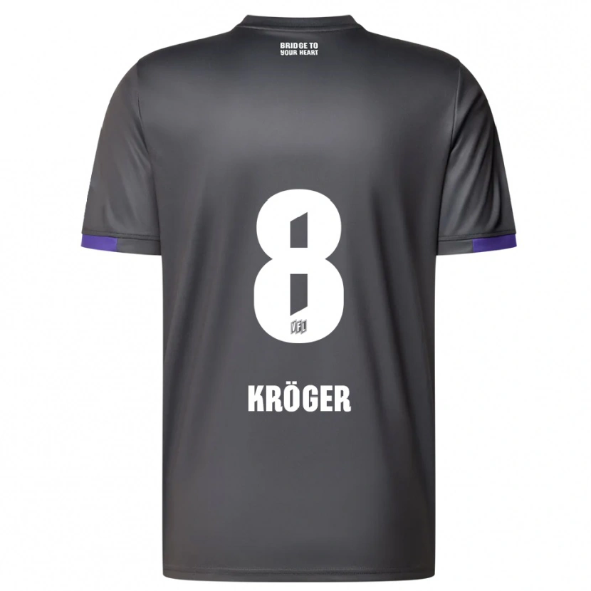 Danxen Criança Camisola Luca Kröger #8 Cinzento Roxo Alternativa 2025/26 Camisa Brasil