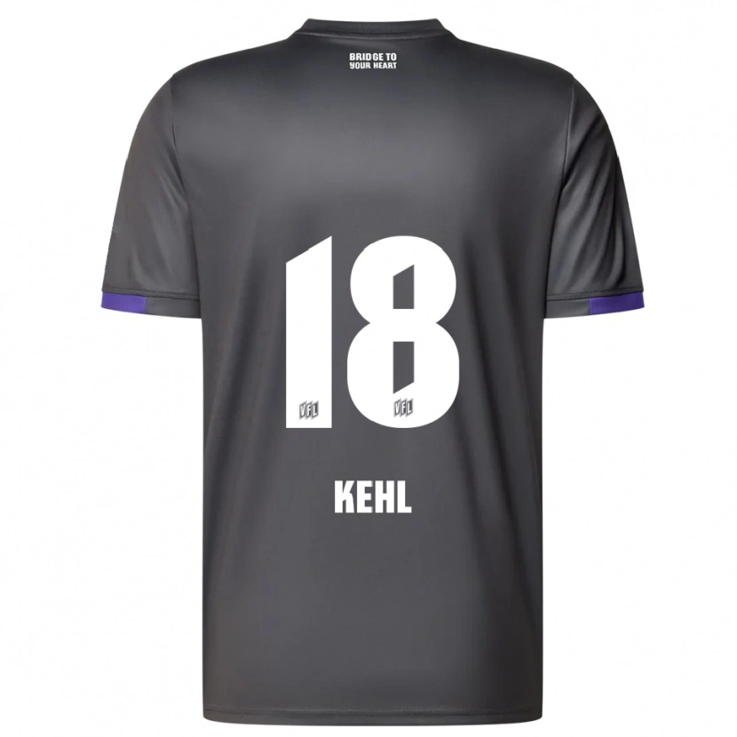 Danxen Criança Camisola Lars Kehl #18 Cinzento Roxo Alternativa 2025/26 Camisa Brasil