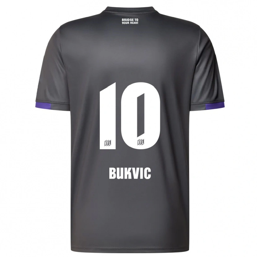 Danxen Criança Camisola Adem Bukvic #10 Cinzento Roxo Alternativa 2025/26 Camisa Brasil
