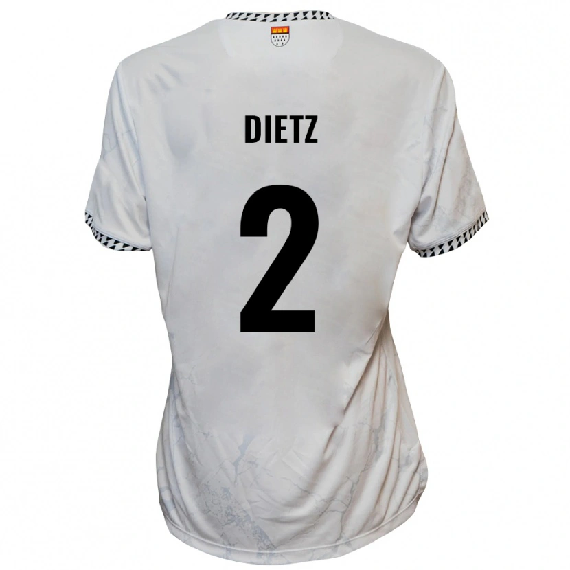 Danxen Criança Camisola Lars Dietz #2 Branco Preto Alternativa 2025/26 Camisa Brasil