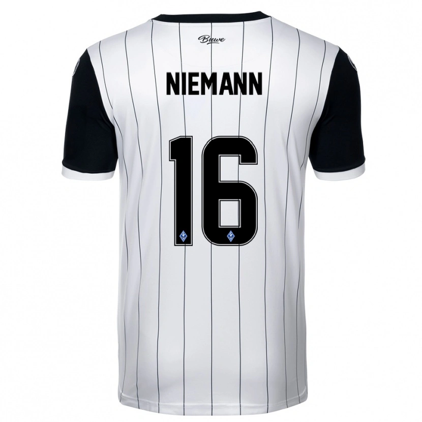 Danxen Criança Camisola Jan Niemann #16 Branco Preto Alternativa 2025/26 Camisa Brasil