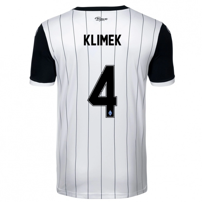 Danxen Criança Camisola Tom Klimek #4 Branco Preto Alternativa 2025/26 Camisa Brasil