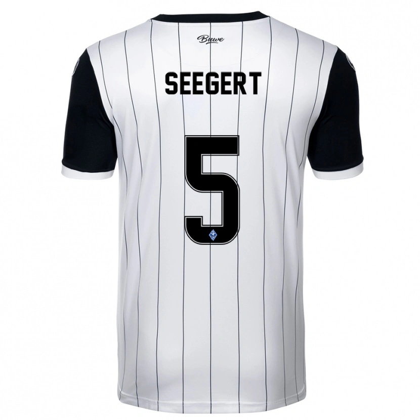 Danxen Criança Camisola Marcel Seegert #5 Branco Preto Alternativa 2025/26 Camisa Brasil