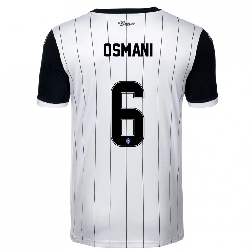 Danxen Criança Camisola Samir Osmani #6 Branco Preto Alternativa 2025/26 Camisa Brasil