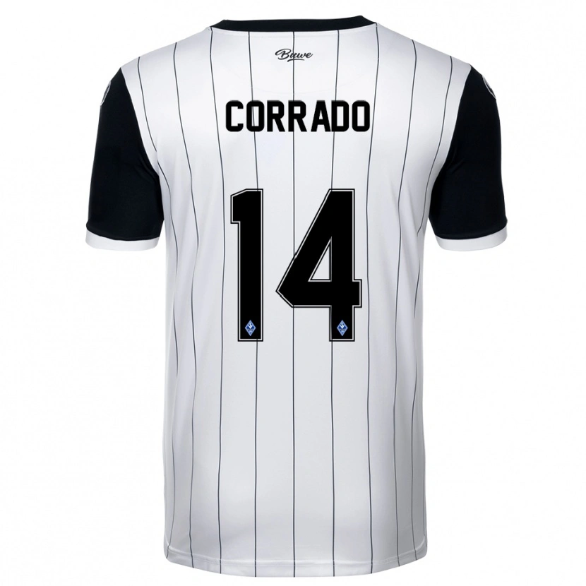 Danxen Criança Camisola Tiziano Corrado #14 Branco Preto Alternativa 2025/26 Camisa Brasil