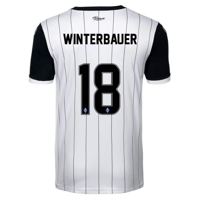 Danxen Criança Camisola Jan Winterbauer #18 Branco Preto Alternativa 2025/26 Camisa Brasil