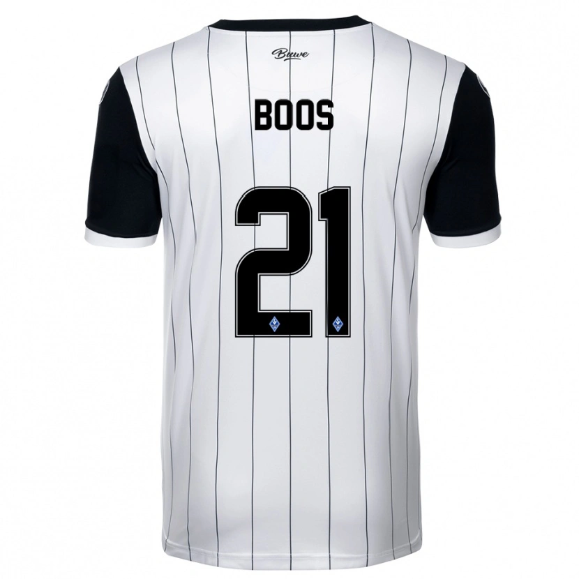 Danxen Criança Camisola Noah Boos #21 Branco Preto Alternativa 2025/26 Camisa Brasil