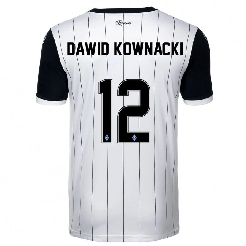 Danxen Criança Camisola Jakub Dawid Kownacki #12 Branco Preto Alternativa 2025/26 Camisa Brasil